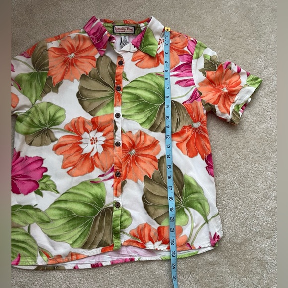 Jamaica Bay - Hawaii Tropical Print Retro Button Down Top - Size: Medium - Picture 2 of 7